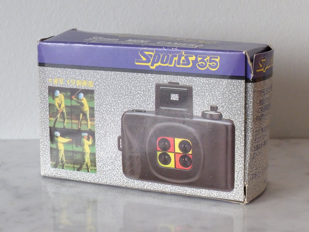 Sports 35 Quad Lens & Frame Sequencing Film Camera w/ Box, New Old Stock