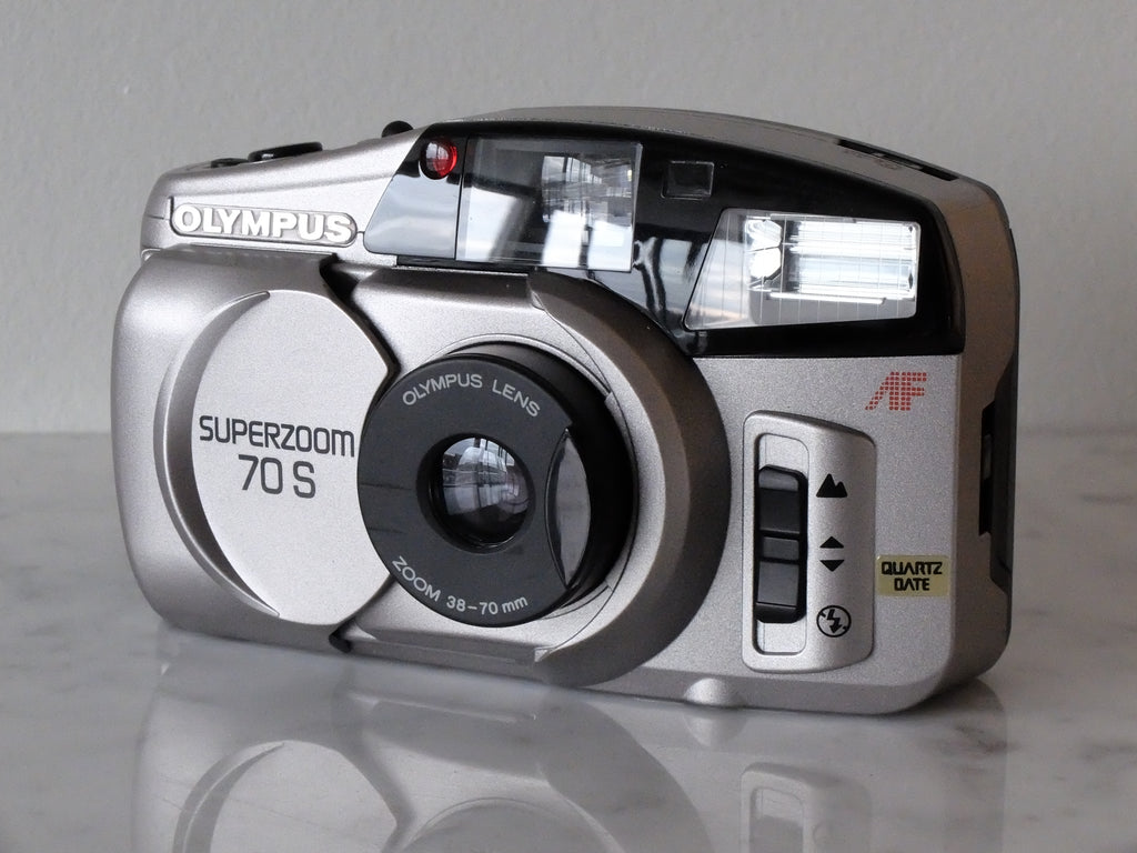 Olympus Super Zoom 70S QD & 38-70mm Lens w/ Box & Strap, New Old Stock