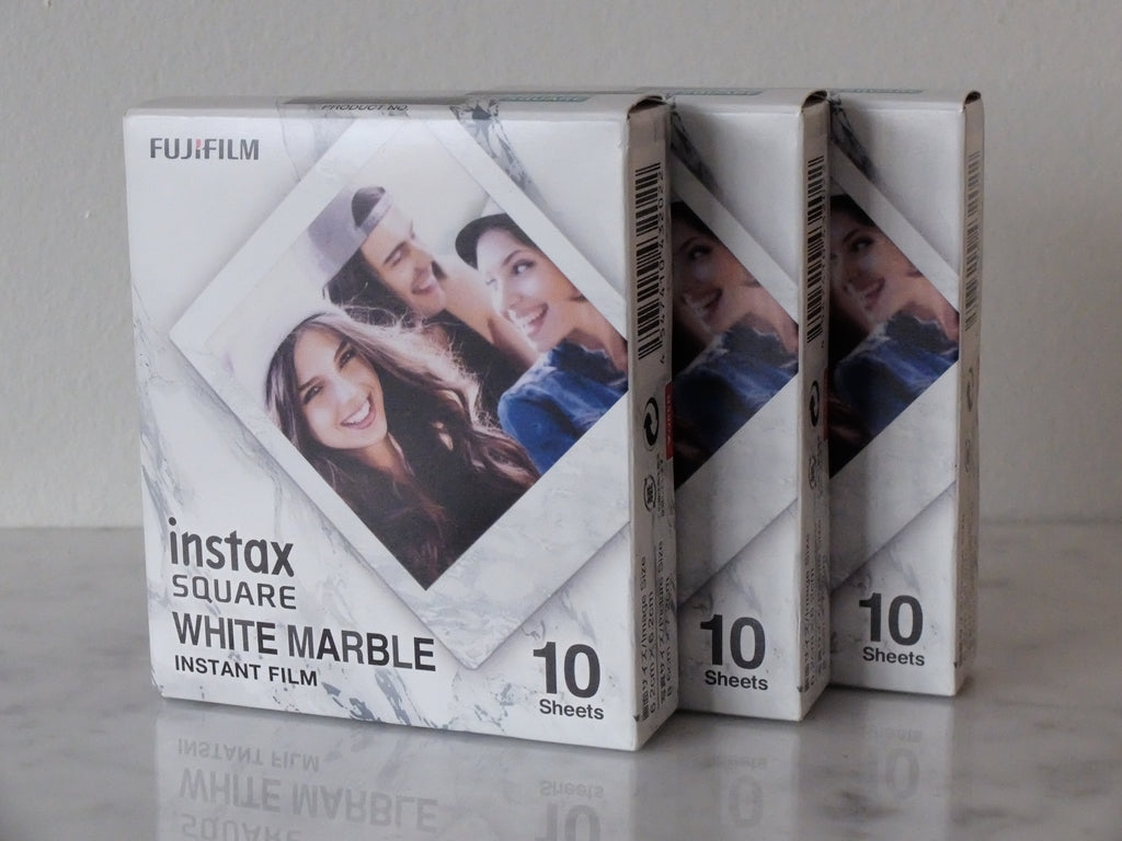 Instax Square White Marble Instant Film, 30 Exposures