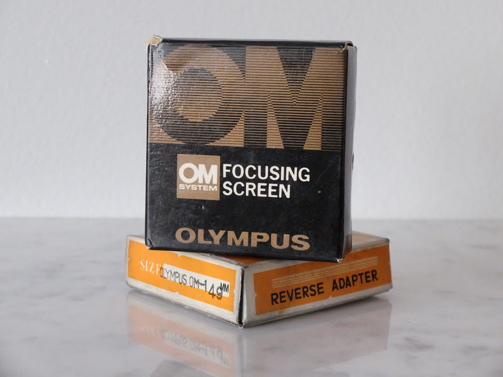 Olympus OM Focusing Screen & Reverse Adapter, Boxed