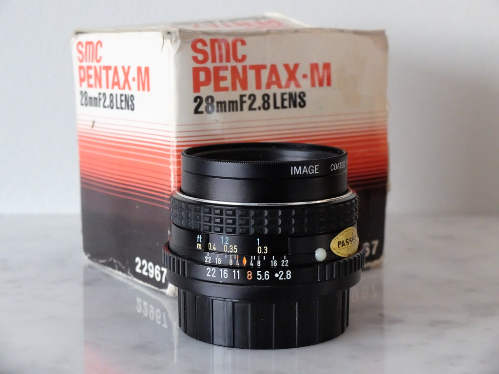 SMC Pentax-M 28mm f2.8 w/ Filter & Rear Cap, K-Mount