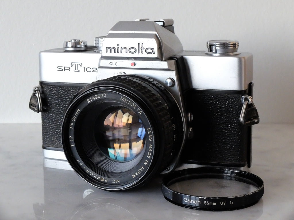Minolta SRT102 & Rokkor-X 50mm f1.7 w/ Filter & New Light Seals
